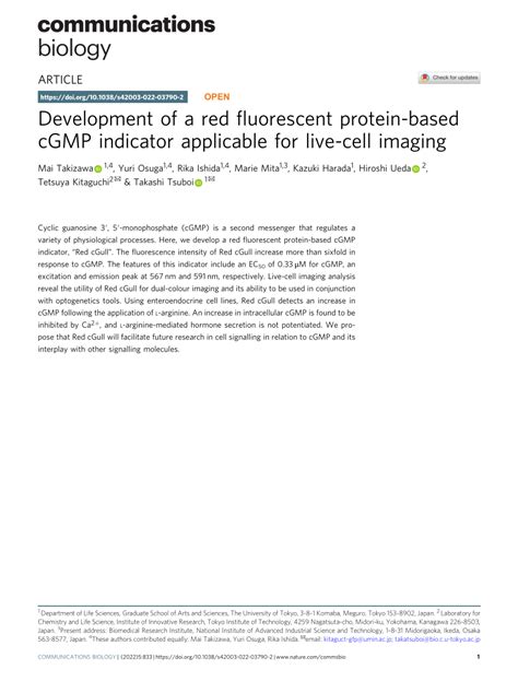 mai takizawa|Development of a red fluorescent protein